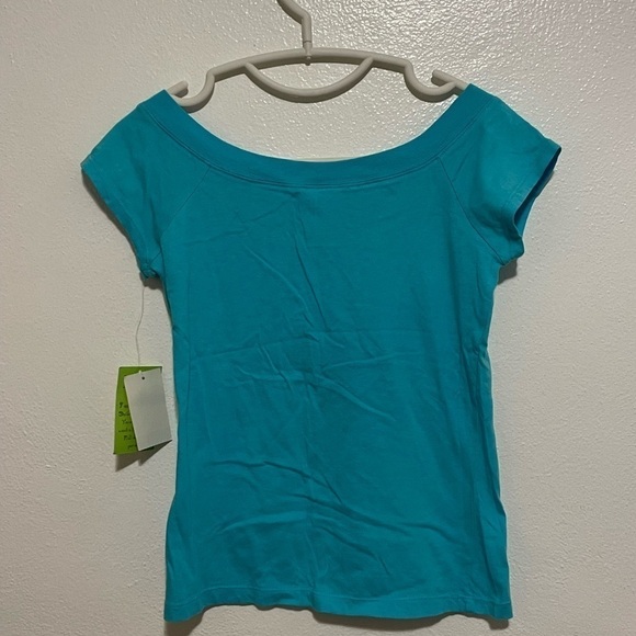 NWT Weavers 100% Cotton Turquoise V Neck Tshirt Size Medium - Picture 4 of 4